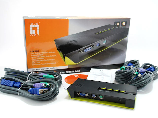 KVM switch, desktop, 4 to 1, PS/2, audio, Wave KVM