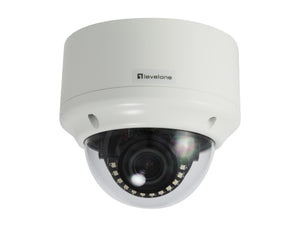 FCS-3305 Fixed Dome IP Network Camera, H.265/264, 5MP, 802.3af PoE, IR LEDs, Indoor/Outdoor, 2.8X Optical Zoom