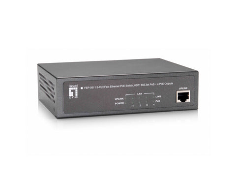 FEP-0511 5-Port Fast Ethernet PoE Switch, 65W, 802