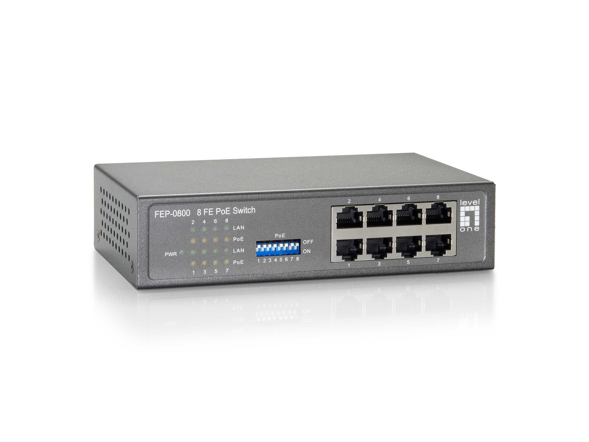 FEP-0800 8-Port Fast Ethernet PoE Switch, 8 PoE Outputs