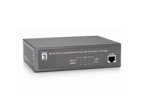 GEP-0522 5-Port Gigabit PoE Switch, 65W, 802.3at P