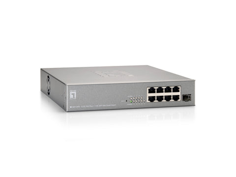 GEP-0950 9-Port Web Smart Gigabit PoE Switch, 802.3at/af PoE, 1 x SFP, 130W