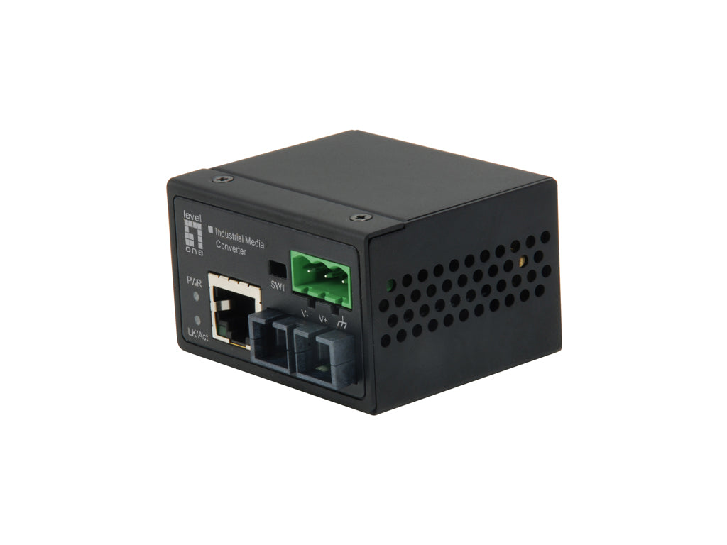 IEC-4002 RJ45 to ST Fast Ethernet Industrial Media Converter, Multi-Mode Fiber, 2km, -40?øC to 75?øC