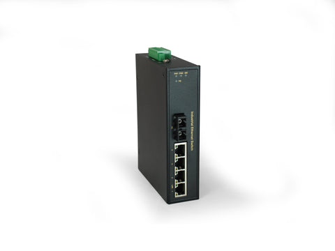 IFS-0502 5-Port Fast Ethernet Industrial Switch, 1 x SC Multi-Mode Fiber, 2km, -40?øC to 75?øC