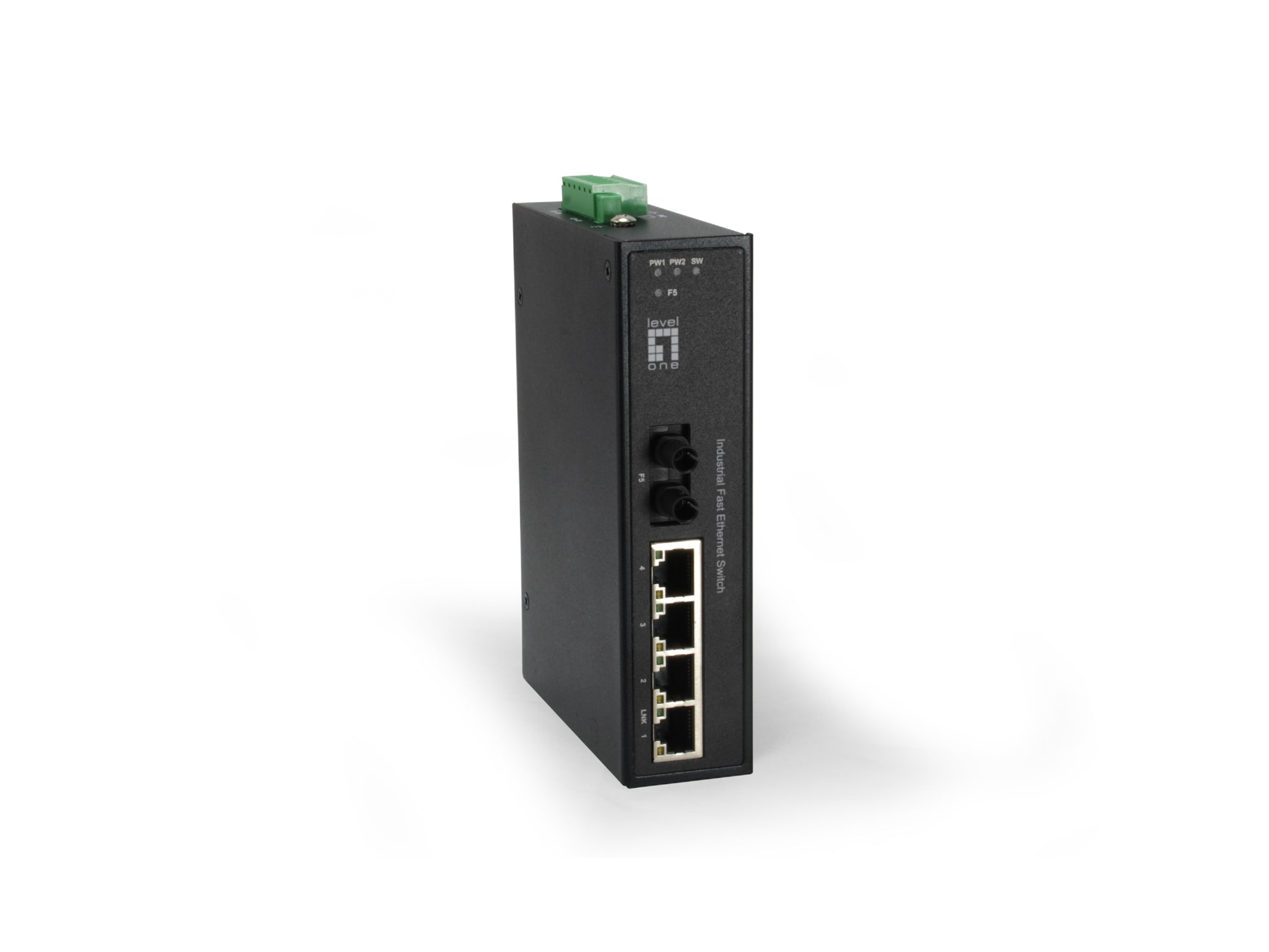 IFS-0504 5-Port Fast Ethernet Industrial Switch, 1 x ST Multi-Mode Fiber, 2km, -40?øC to 75?øC