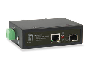 IGC-0101 RJ45 to SFP Gigabit Industrial Media Converter, 1 PoE Output