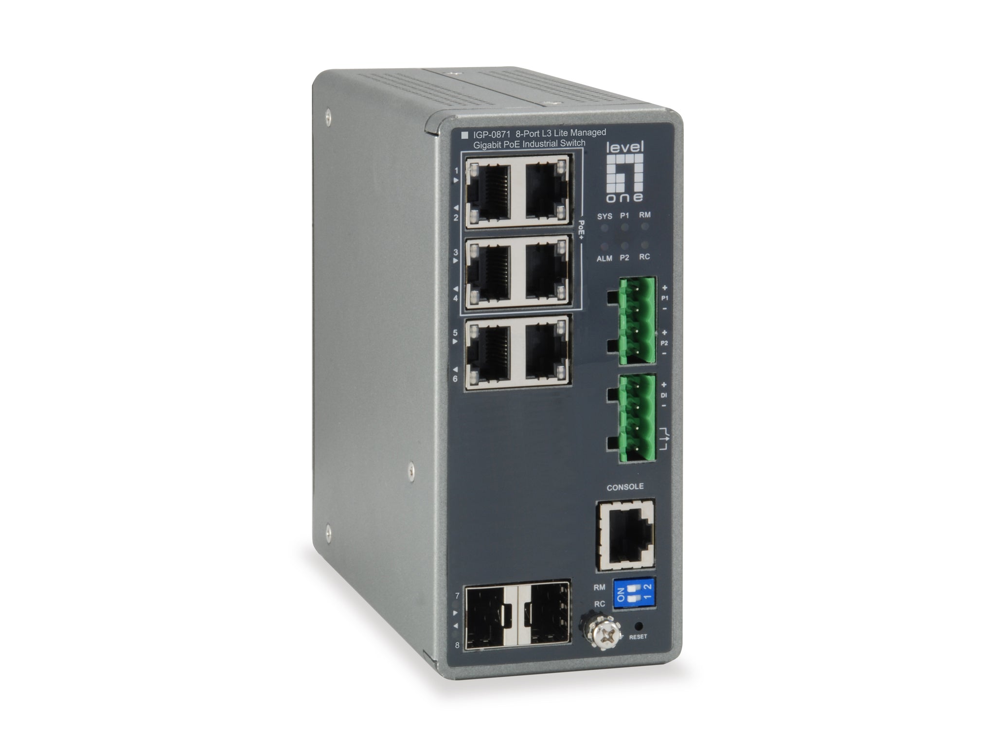 IGP-0871 TURING 8-Port L3 Lite Managed Gigabit PoE Industrial Switch, 2 x SFP, 4 PoE Outputs, 802.3at/af PoE, 120W, -40?øC to 75?øC