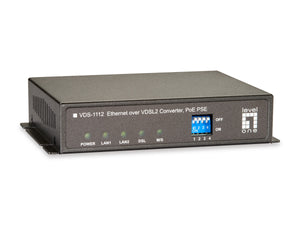 VDS-1112 Ethernet over VDSL2 Converter, 1 PoE Output